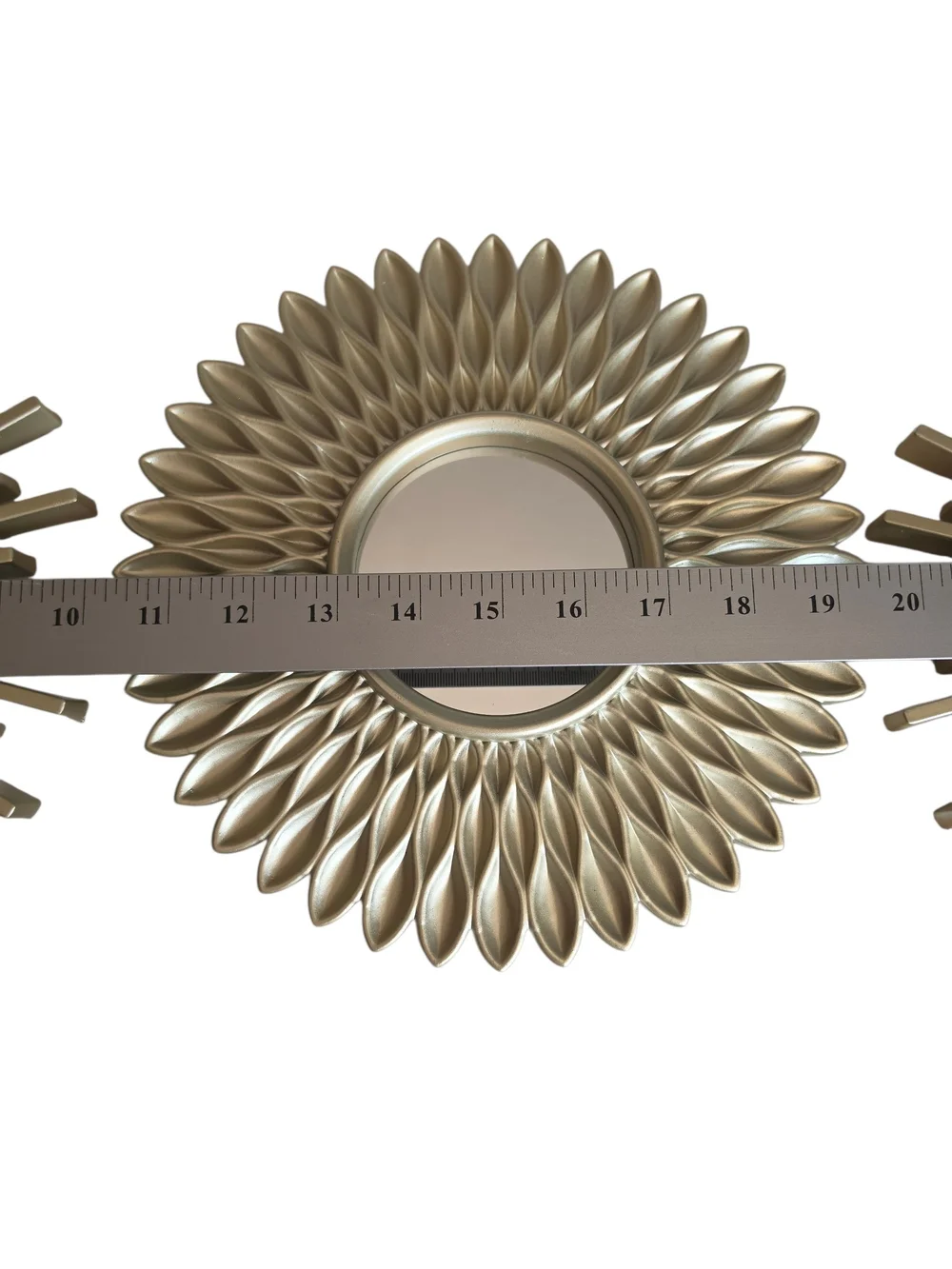 Lightweight Gold Decorative Sunburst Wall Mirror Decor Set 3 Piece Sz 9.84